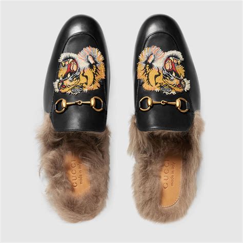 gucci fur princetown slippers replicas|gucci princetown embroidered leather slipper.